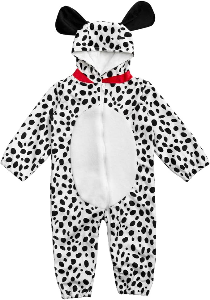 bought for my sons first halloween!! he wore it at 2 1/2 months and 3 months and it fit him great both times! too cute and worked perfectly for our cruella and dalmatian costume! :)