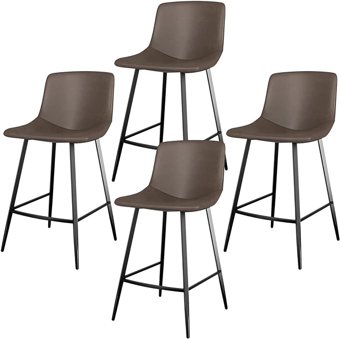 This bar stools are wonderful. They are not weak and flimsy. The leather is soft and a very nice shade. Assembly was quick and easy. For the price these exceeded my expectations.