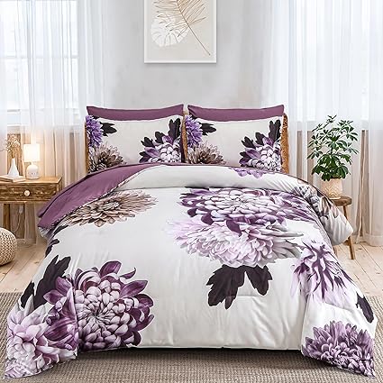 Very beautiful, light, cozy bed set for the price. The comforter is thinner which is great for summer months. Came vacuum sealed which was great for me as I had to travel with it in a suitcase.Will be buying from this seller again.