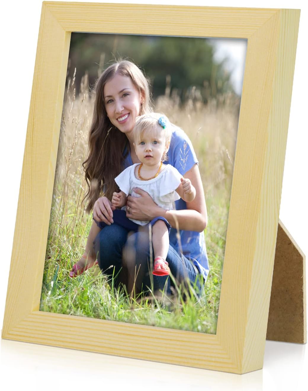 I really like the design of this frame. Easy access to change out photos. 6 photos that aren't stuck to one wall space. These frames can sit on a dresser top, end table, night stand, desktop, entry table endless locations.I will be ordering more.