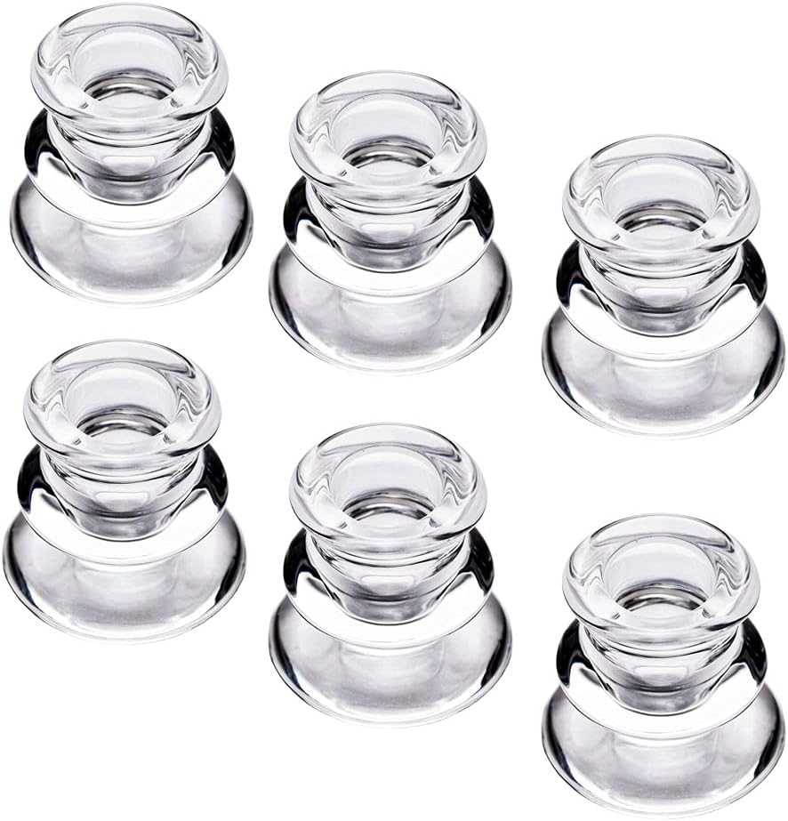 Clear Glass Candlestick Holders, Set of 6 Taper Candle Holders for Wedding, Decoration and Dinning