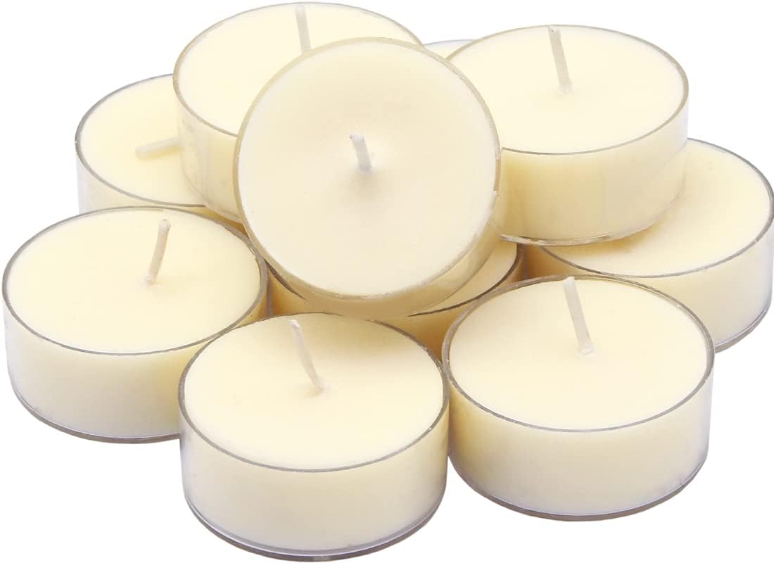 DEYBBY Scented Soy Tealights, Aromatherapy Soy Wax Candle Bulk|Clear Cup|12 Counts|Long Lasting|4 Hour Burn Time|Jasmine|for for Party and Home Decoration