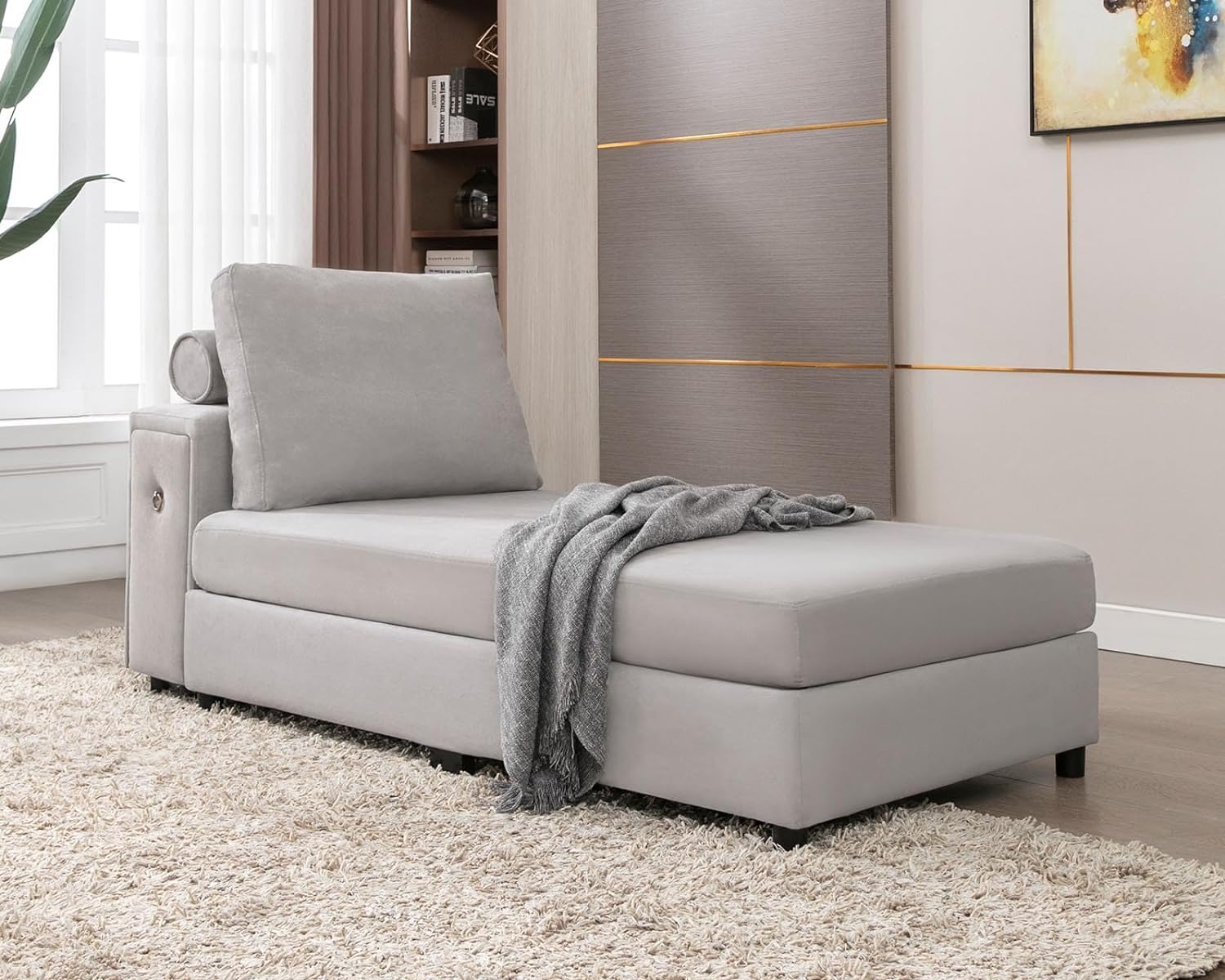 BALUS Triple Fold Down Sofa Bed,Single Size Sleeper Sofa 2 In1 Tri-Fold Floor Couch for Living Room, Foam Foldable Mattress Convertible Upholstered Chaise Lounge, Folding Futon Guest Bed