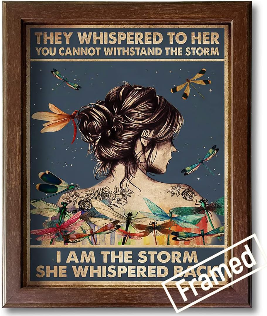 They Whispered to Her You Cannot Withstand The Storm, Positive Quote Motivational Uplifting Encouragement Gifts for Women Teens, Boho Decoration Print, Office Decor, Inspirational Wall Art