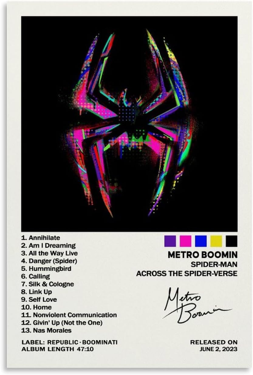 EASSL Spider-M Across The Spider-Verse Poster Canvas Art Poster Bedroom Decor Posters 16x24inch(40x60cm)