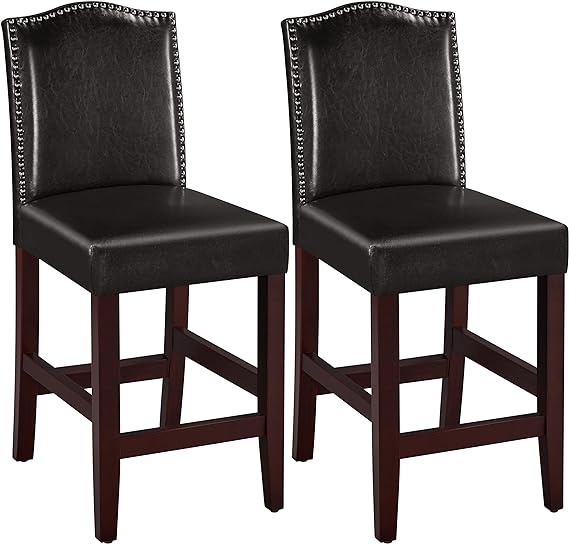 For weeks I have been looking for counter height chairs and found these. I was a bit skeptical at first so I put it in my cart but was never sure about them. After going back and forth and even asking a question I decided to only buy one set which by the way are two chairs just to test them. They arrived quickly to my amazement and boy did I get right to work putting them together. I love the fact that the entire back piece of the chair is already put together so you it makes no the rest really 