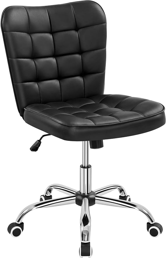 I bought this chair for my clients to sit at, for my nail desk. I chose this exact chair because it didn't have arms. I find it to be very comfortable. Very cute, and it seats people of all shapes and sizes. It was easy for me to assemble by myself in about 5 or 10 min. I've gotten many compliments on the chair and I love how it' adjustable in both height and angle. Very sturdy and very good quality