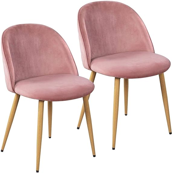 These chairs are so pretty! The back and seat are very comfortable and good quality! Ive gotten a lot of compliments on the color of the chairs as well. The legs on these chairs arent the strongest in the world but theyre not wobbly and hold up pretty well.