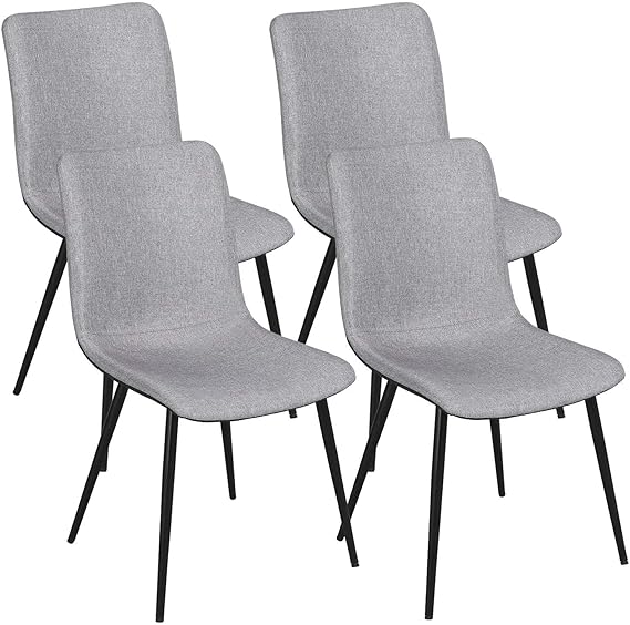 I was looking for a set of 4 chairs with metal legs that were modern or MCM and these fit the bill, especially at this price. I thought they were going to be cheap looking or bad quality but these are neither. they look great and they are sturdy which is important in a family with plus size individuals. They weren't too hard to put together. Two of them needed some extra wiggling with the screws but eventually, we got them done by hand (sometimes we use a drill with an Allen key bit to put thing