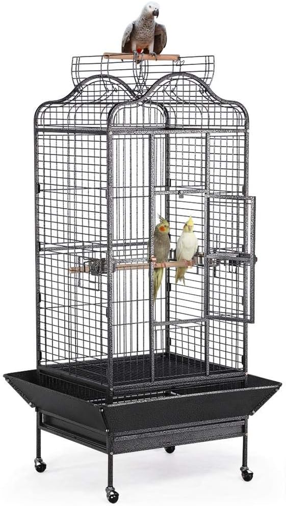 I love this cage. So does Sam mt cockatoo. Easey assembly. I actually did it myself,and that rarely happens lol. It was well worth the money. And Sam says the same thing lol