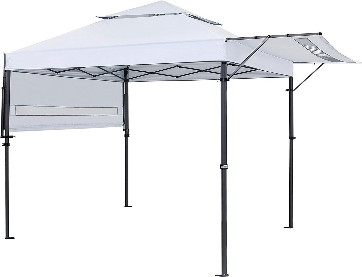 Yaheetech 10 x 17ft Pop Up Canopy with Awnings, 2-Tier Outdoor Canopy Tent, Heavy Duty Instant Shelter with Ventilation, Adjustable Dual Half Awnings & Wheeled Carry Bag, One-Handed Set Up, White