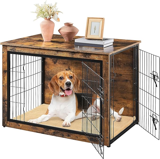 This kennel is so beautiful! Its so nice and sturdy, the size I bought 40 weighs 80lbs. The door latches are gorgeous and substantial. It was easy to assemble, not quick because there are many screws that ensure its solid. It took me about an hour but I was never stumped, the instructions are minimal but just enough. This isnt rocket science.