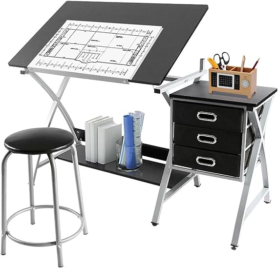 I needed a basic desk with an adjustable desktop for drawing. There appear to be several brands selling desks that look nearly identical, but I eventually went with this one. After reading several reviews for all the different desks, this one seemed to be the best bet.I'm glad I chose this one, because it seems to be deserving of the good reviews. First the assembly was fairly easy. I was able to assemble it by myself in a little over an hour with no real problems. I recommend really taking your