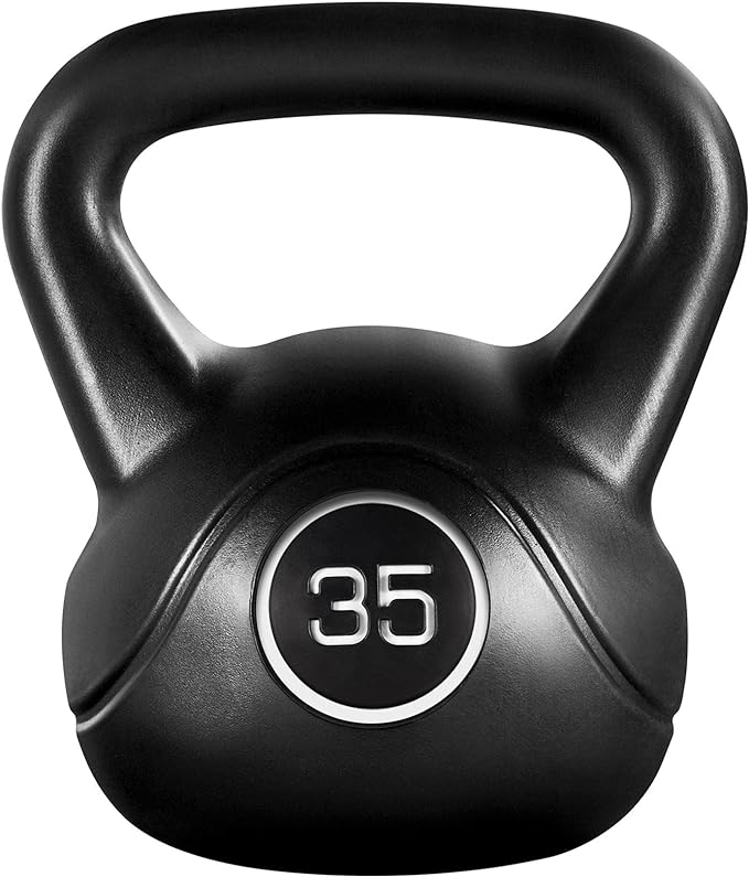 Yaheetech 35lbs Kettlebell Weights, Men & Women Home Gym Kettle bell Exercise & Fitness Equipment w/Wide Flat Base & Textured Grip for Strength Training