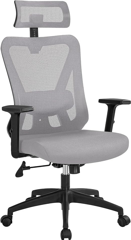 I had ordered a different chair (model #YT592318) from the same seller which I wasn't happy with due to the limited adjustments it provided. But based on the ruggedness of that one, I was willing to try a different model that promised more options for positions. This one fit the bill. It took less than 15 minutes to assemble. It tilts back and can be locked in any position or left free to move around. The arms can adjust up and down for the right height, as does the seat and the headrest. The ad