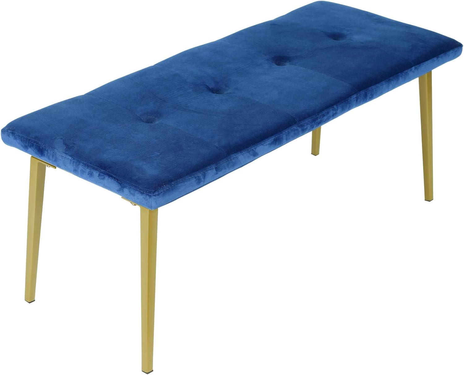 Moncot Entryway Bench, End of Bed Bench, Fabric Ottoman Bench Metal Legs, Dining Bench for Bedroom, Entryway and Hallway (Navy Blue)