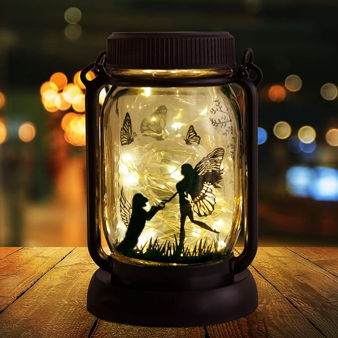 Solar Lantern Garden Gift for Mom Dog Women Birthday Gifts Solar Garden Hanging Lights Outdoor Garden Gift for Pet Lovers,Birthday Gift for Women Grandma Mother's Day Gift Garden CampingLight