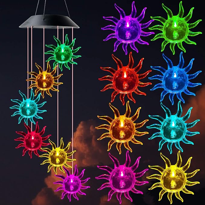 Solar Outdoor Light Wind Chimes, Mothers Gifts Mom Birthday Gift, for Women Gift for Mom Grandma Solar Outdoor Garden Lights,Birthday Gifts for Mom,Grandma Gifts,Gardening Gift