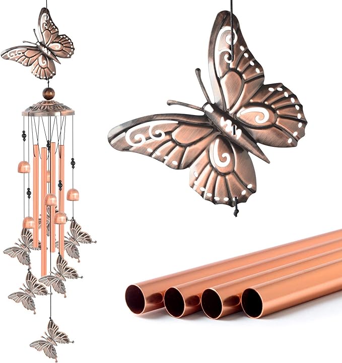 Butterfly Wind Chimes Gifts for Women Christmas Butterfly Garden Decor Mother Grandma Gifts - Outdoor Gifts for Xmas Party Grandma Butterfly Gifts for Women,Mom Gifts from Daughter
