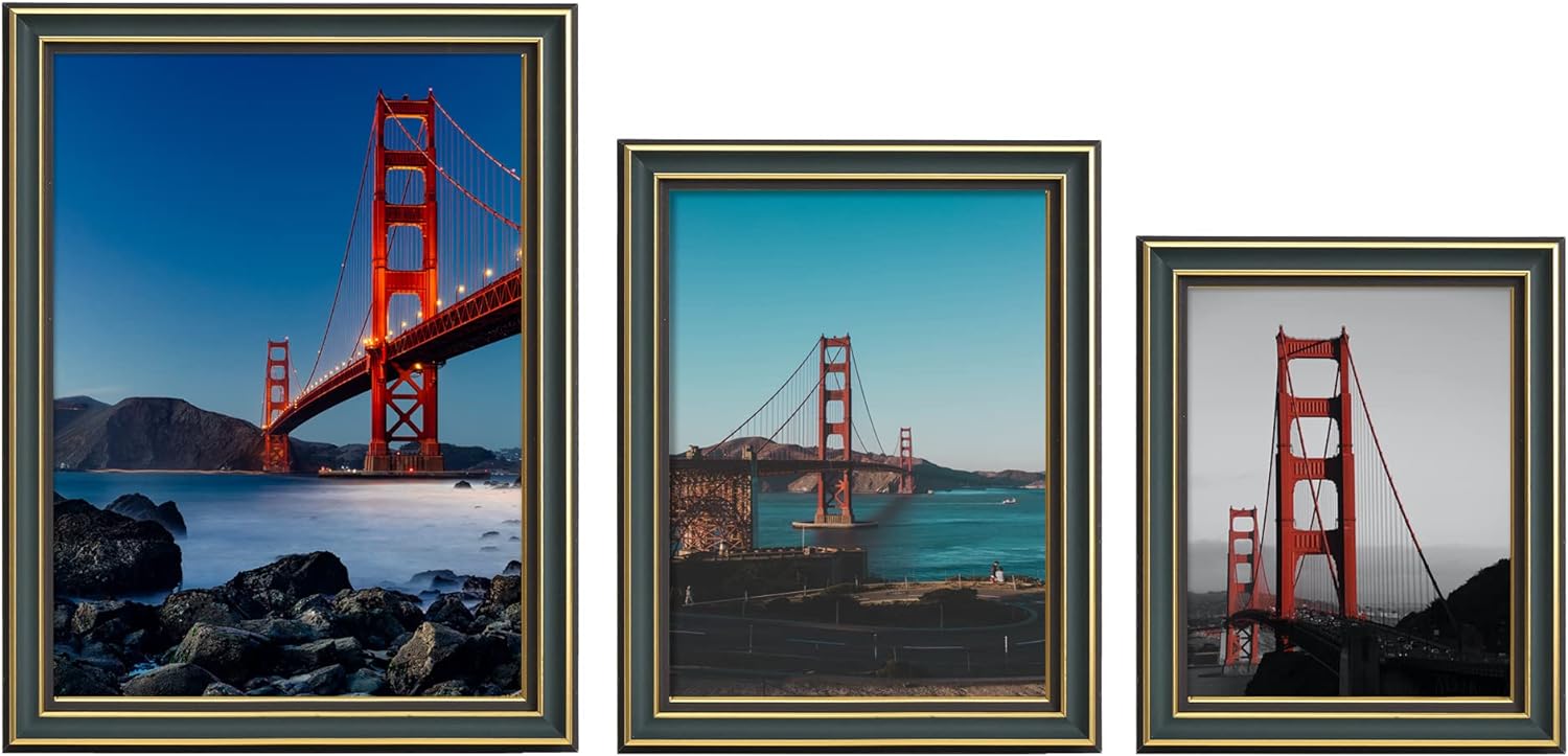 TIME TREE 3Pcs/Set Art painting Noble Classics Wooden Frame Desktop Frame Picture Art Photo for Table Top Display (3 PCS, picture 4)