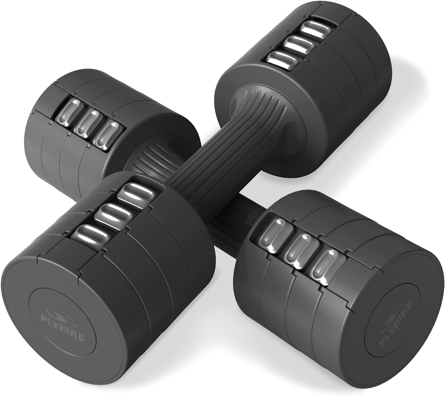 FLYBIRD Adjustable Dumbbells Set of 2, 5lbx2 Dumbbells Set at Home, 2lb 3lb 4lb 5lb Fast Adjustable Weight Changing, Easy Storage Light Weights Dumbbells for Women Men Home Gym Fitness