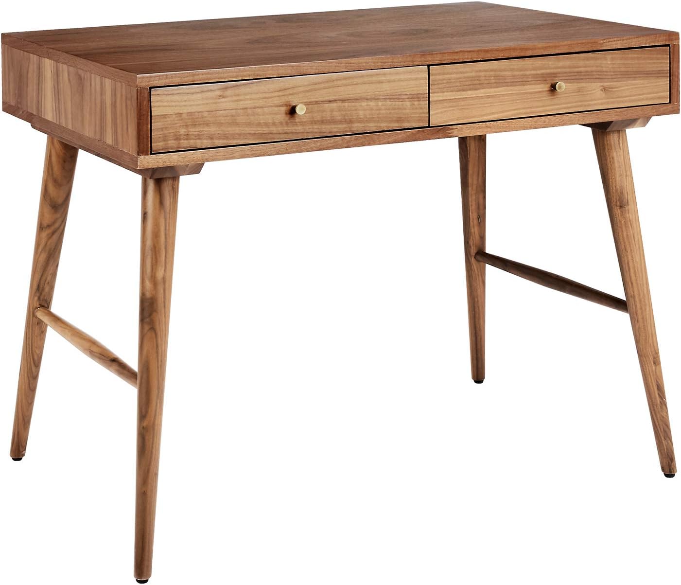 Amazon Brand  Rivet Classic Desk, 37.4W, Walnut