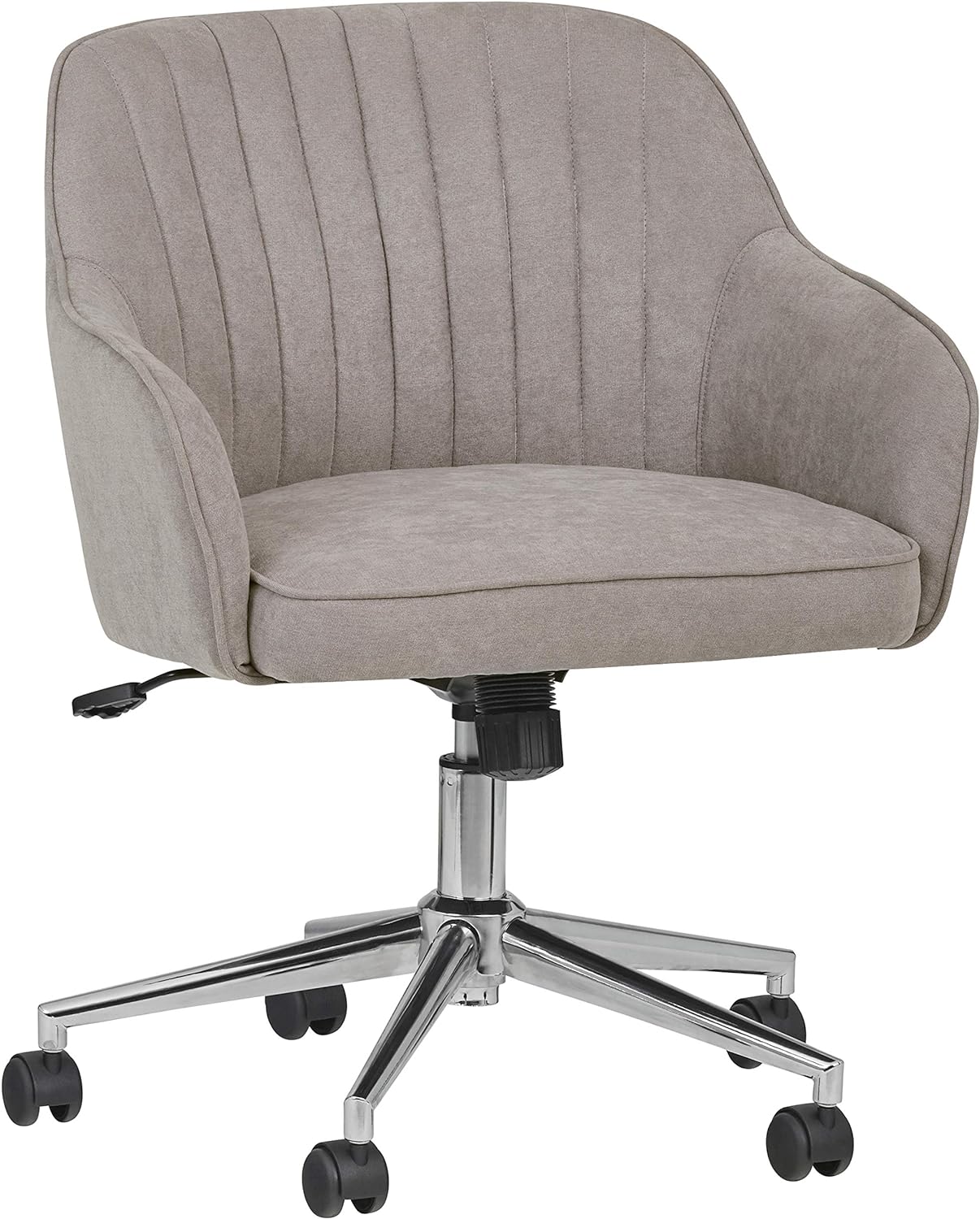 Amazon Brand  Rivet Modern Upholstered Swivel Office Chair, 25W, Gray