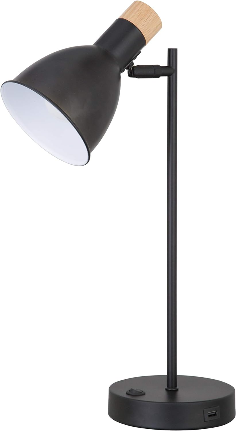 Amazon Brand  Rivet Scandinavian Task Lamp, 19H, Matte Black