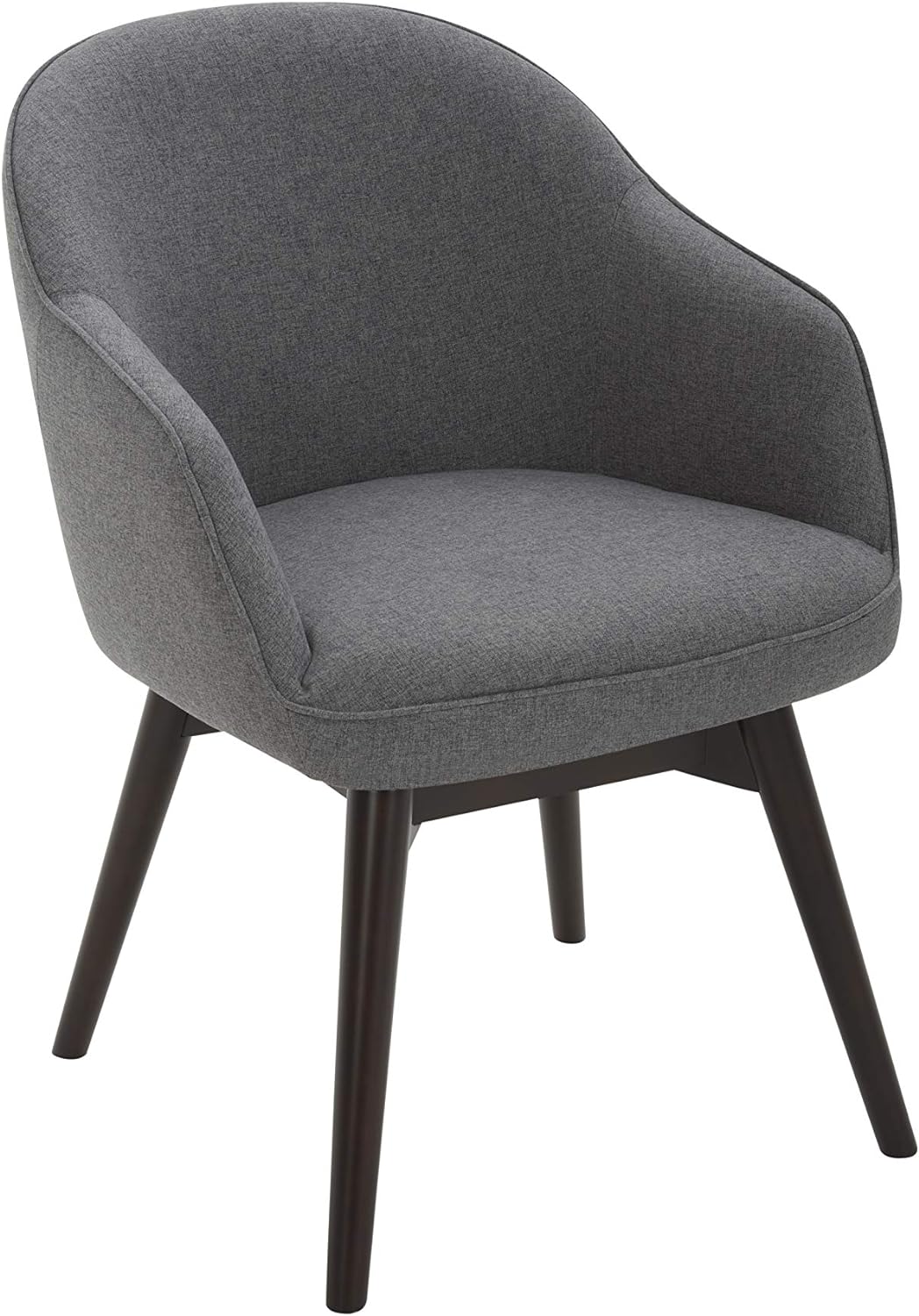 Amazon Brand  Rivet Vern Contemporary Round Back Swivel Dining Chair with Arms, 23W, Graphite