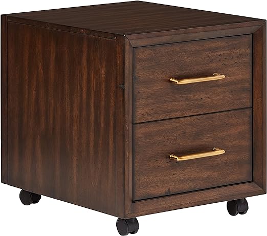 Amazon Brand  Rivet Anne Mid-Century Modern Wood Filing Cabinet with Wheels, 20W, Walnut