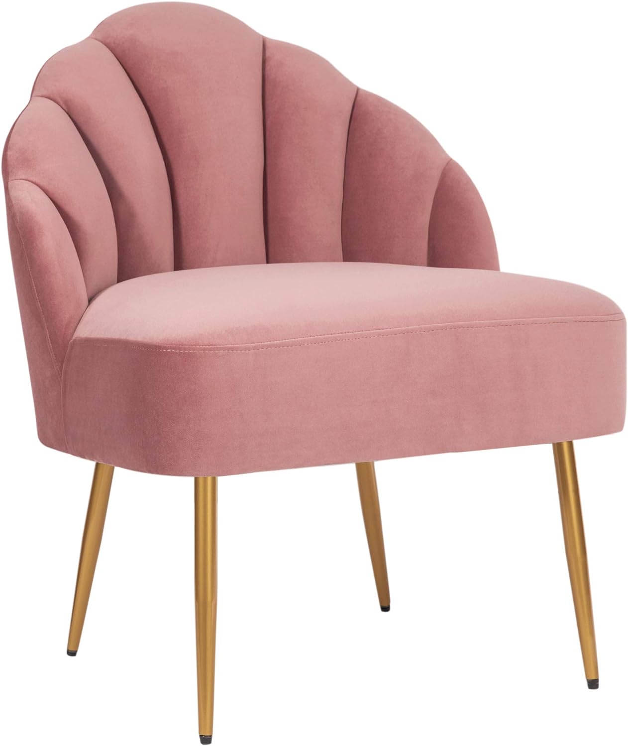 Amazon Brand  Rivet Sheena Glam Tufted Velvet Shell Chair, 23.5'W, Rose