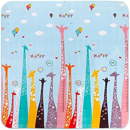 UKELER Soft Comfy Anti-Slip Kids Rug for Bedroom Playroom Nursery-Colorful Giraffe Cartoon Baby Crawling Mat Kids Room Decor