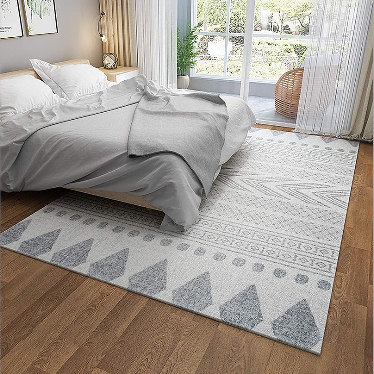 Bohemian Chic Thicken Area Rug for Living Room Bedroom Dinning Room Non Slip Durable and Machine Washable Floor Carpets, 