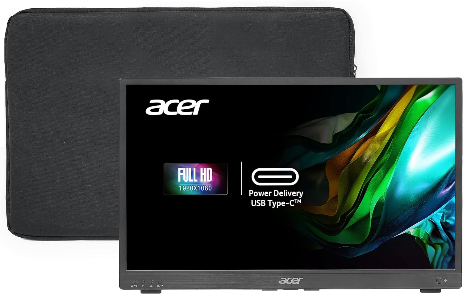 Acer Portable Monitor PM181Q bmiux 17.3" Full HD 1920 x 1080 IPS Ultra Slim Portable Design External Monitor for Laptop PC/Mac 1 x USB 3.1 Type-C Port, 1 x Mini HDMI & 1 x Audio Out