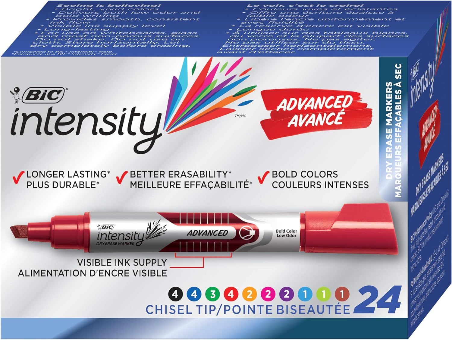 These markers are my favorite. The colors are intense and last until the last drop of ink. Would be a perfect gift for any teacher in your life! They erase cleanly on the first pass and can write a long time. Love the variety in colors