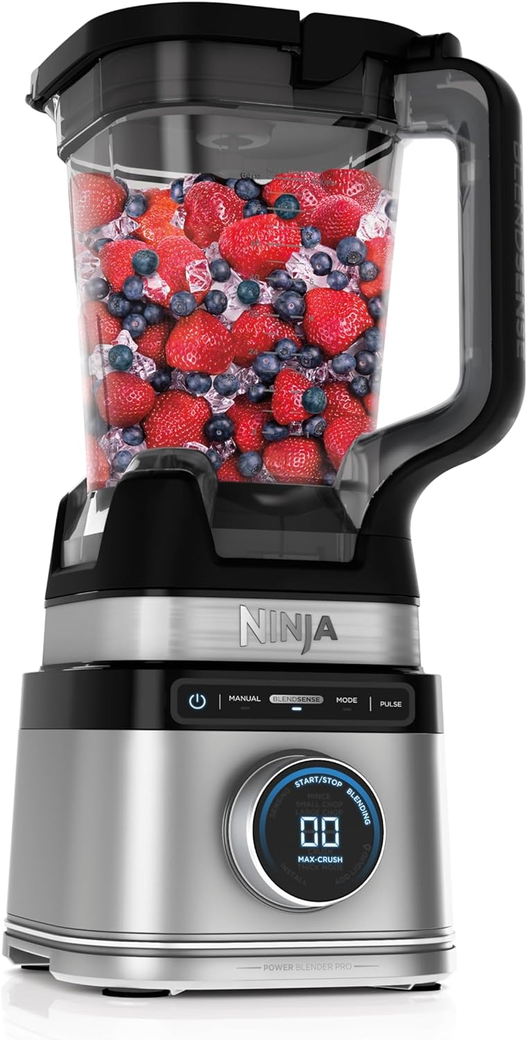 Ninja TB201 Detect Power Blender Pro, BlendSense Technology, For Smoothies, Shakes & More, 1800 Peak Watts, 72 oz. Pitcher, Blender, Black