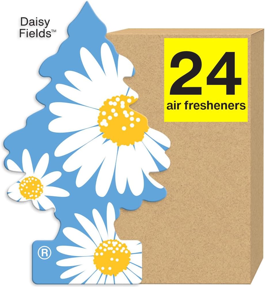 LITTLE TREES Air Fresheners Car Air Freshener. Hanging Tree Provides Long Lasting Scent for Auto or Home. Daisy Fields, 24 Air Fresheners