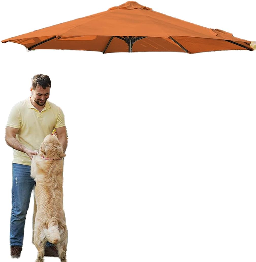 wikiwiki 9 FT Olefin Patio Umbrella Outdoor Market Umbrellas with 3-year Nonfading Olefin Canopy Push Button Tilt for Garden, Backyard & Pool