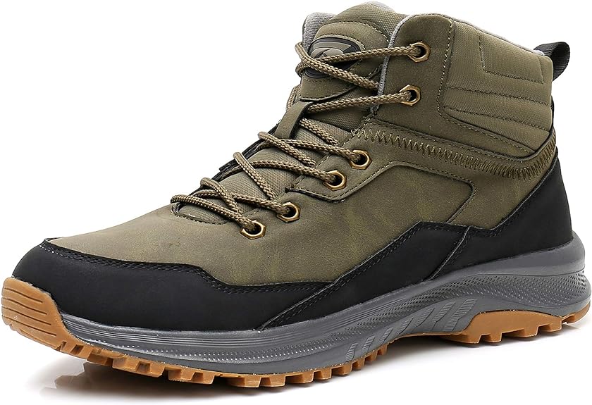 UPSOLO Men' Winter Warm Snow Work Boots