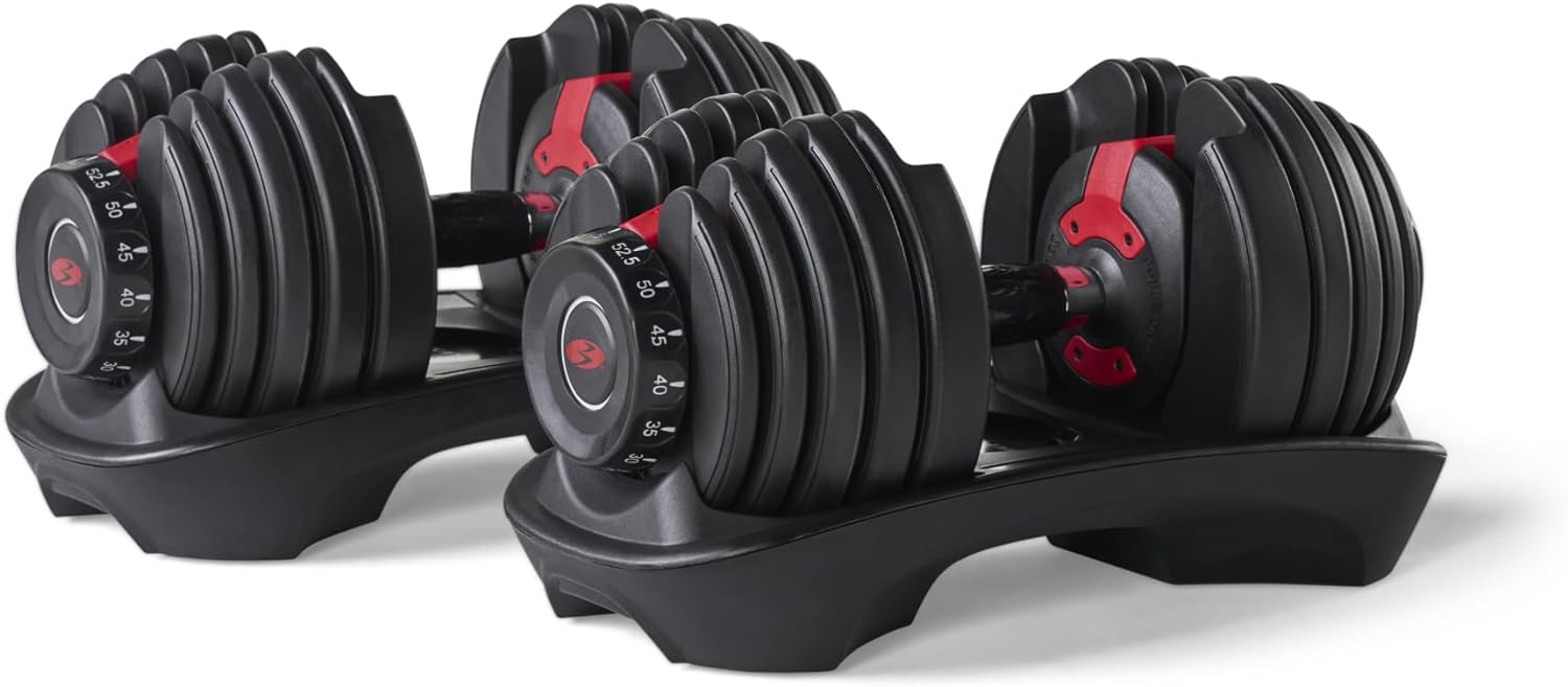 I have been extremely impressed with their versatility and convenience. These dumbbells are perfect for anyone who wants to get a upper-body workout at home without taking up a lot of space.The adjustable weight feature is very convenient, as it allows me to quickly and easily change the weight of the dumbbells to suit my needs. The weight range of 5 to 52.5 pounds is perfect for a variety of exercises, from lighter weight lifting to heavier compound movements.The build quality of these dumbbell