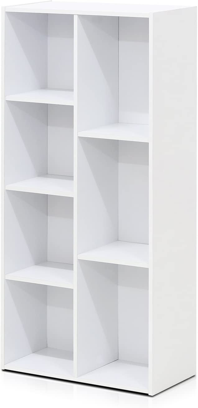  Furinno Luder Bookcase / Book / Storage , 7-Cube, White 