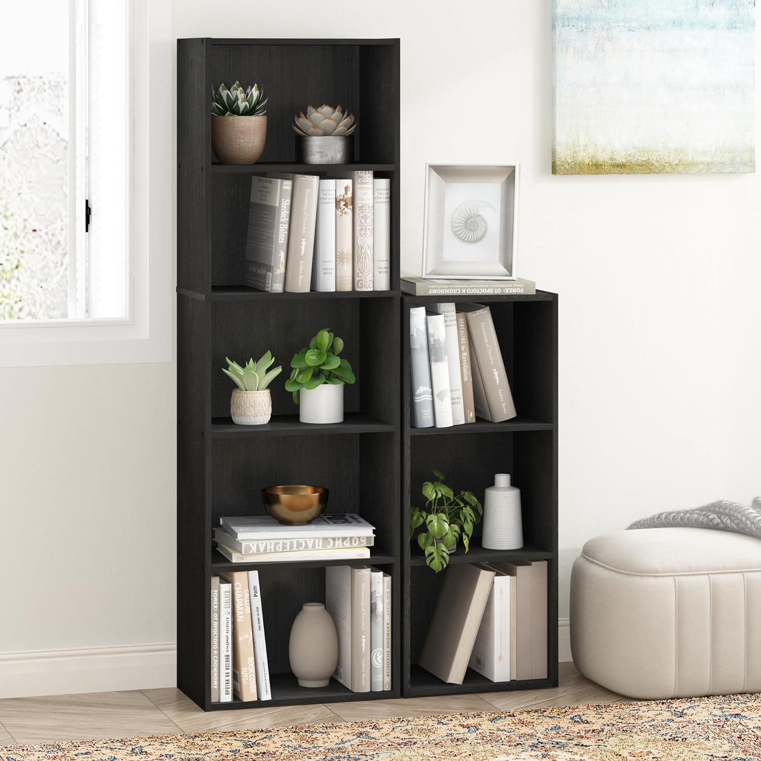 Furinno Luder Bookcase / Bookshelf / Storage Shelves, 5-Tier, Blackwood 