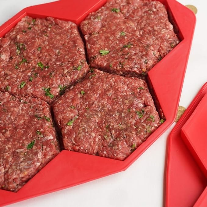 Definitely speeds up the process of making burgers that are uniform and cook thoroughly. Doesnt stick and is easy to clean. I wish I had gotten the smaller one though. These are big boys! If you like a 1/2 on burger this is the one for you. I have not tried freezing hamburger in it.