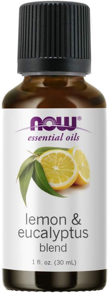 NOW Essential Oils, Lemon & Eucalyptus Oil Blend, Invigorating Aromatherapy Scent, Blend of Pure Lemon Oil and Pure Eucalyptus Oil, Vegan, Child Resistant Cap, 1-Ounce