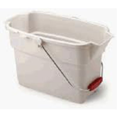 Rubbermaid Roughneck Square Bucket, 14-Quart, Bisque, Sturdy Pail Bucket Organizer Household Cleaning Supplies Projects Mopping Storage Comfortable Durable Grip Pour Handle