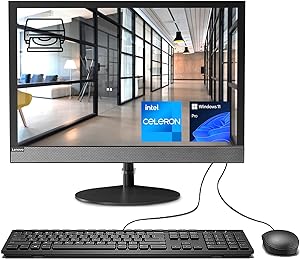 Lenovo V130 All-in-One Business Desktop, 19.5 HD  Display, Intel Celeron J4025, 16GB RAM, 512GB PCIe SSD, DVD-RW, Wi-Fi, Webcam, HDMI, Wired Keyboard & Mouse, Windows 11 Pro