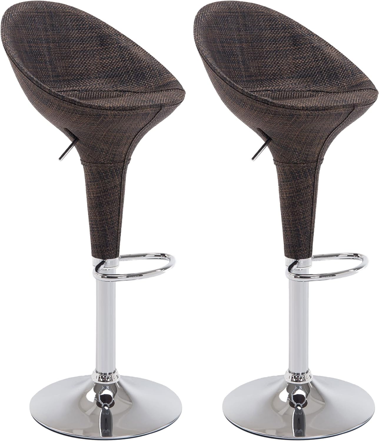 HOMCOM Adjustable Bar Stools Set of 2, Rattan Bar Height Barstools with Swivel for Pub Counter Kitchen