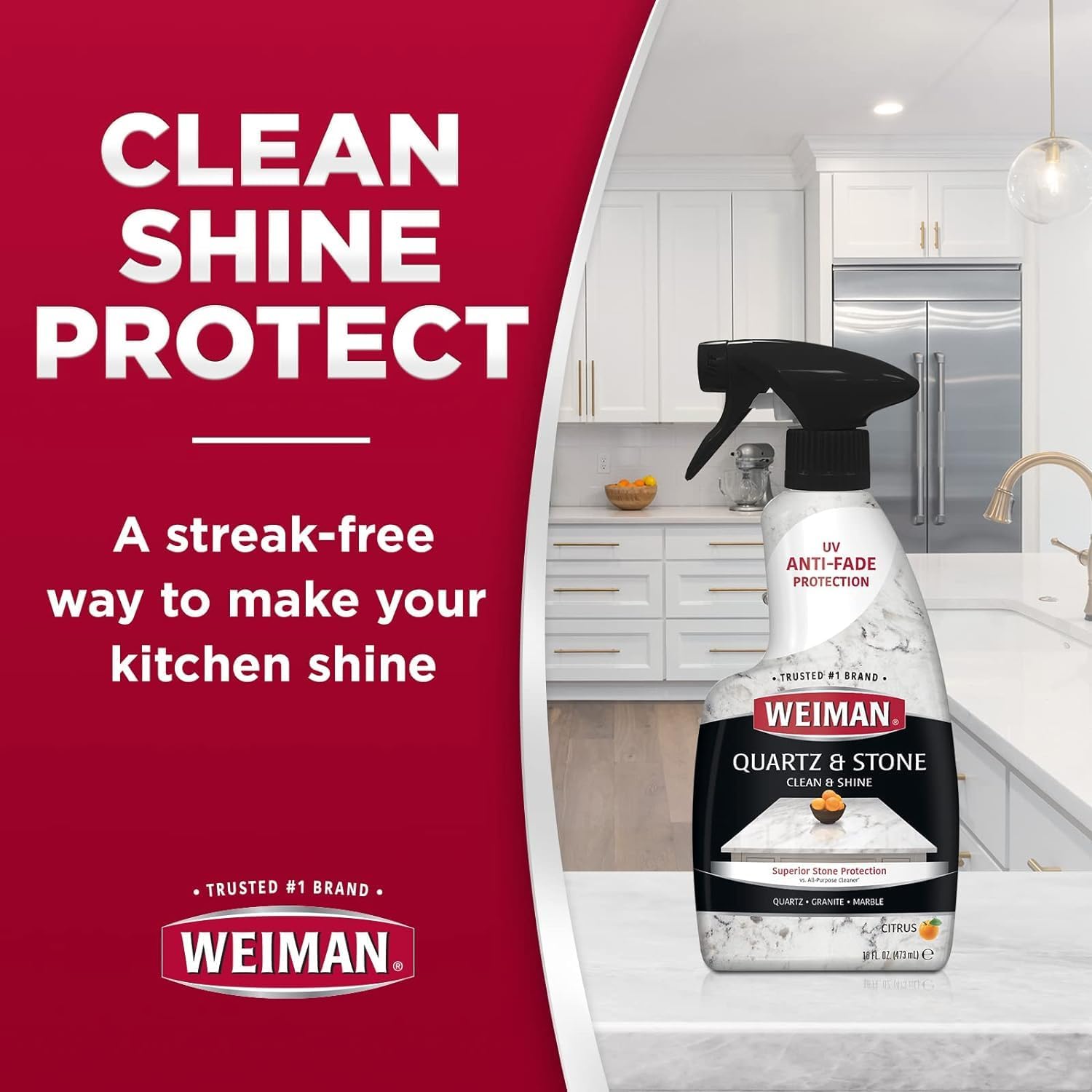 Weiman Quartz Countertop Cleaner and Polish (2 Pack) Clean and Shine Your Quartz Countertops Islands and Stone Surfaces with Ultra Violet Protection