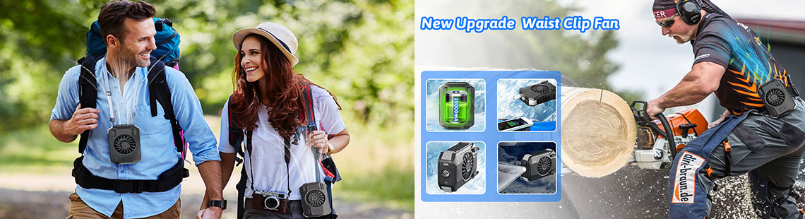    , 10000mAh Rechargeable Battery Operated Wearable Shirt Fans, 3 Speeds Powerful Airflow Cool fans for Construction/Travel/Warehouse/Fishing and More