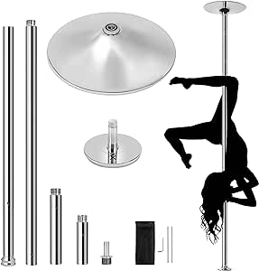 Yaheetech Dance Pole Spinning Static Dancing Pole Portable Removable for Home Club Bar Gym Height Adjustable 9ft & Weight Capacity 500lb